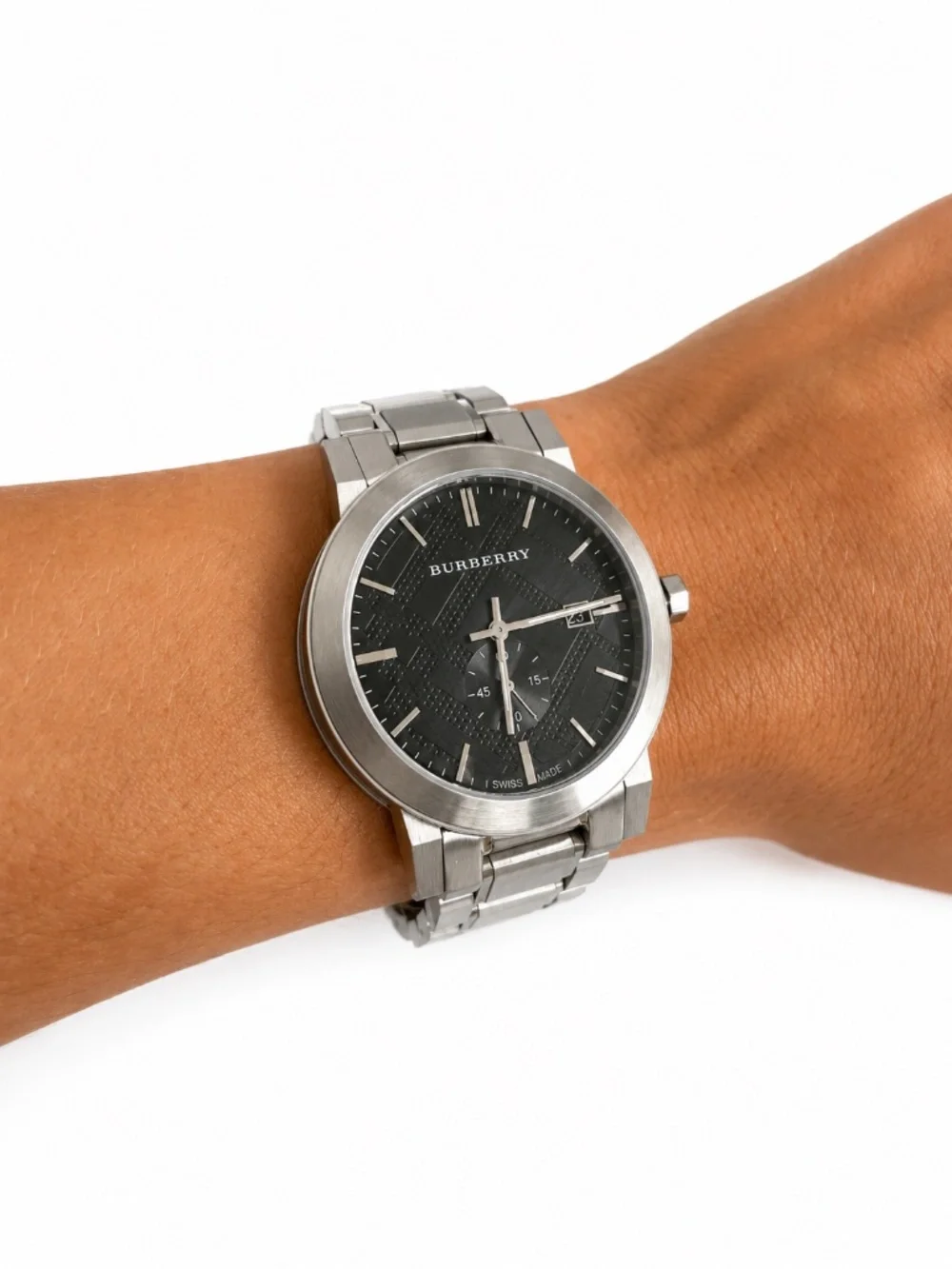 Brand New Burberry Mens Watch Chronograph The City Black Bu9901